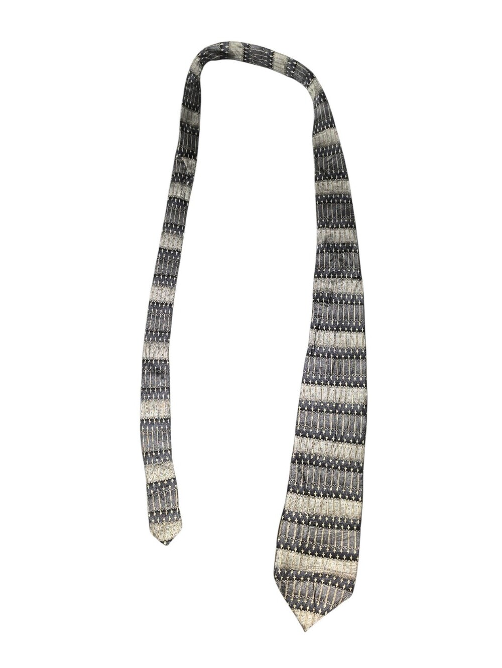 6/8/15. Men's Keith Daniels Slim Textured Stripe Tie - Black & Cream